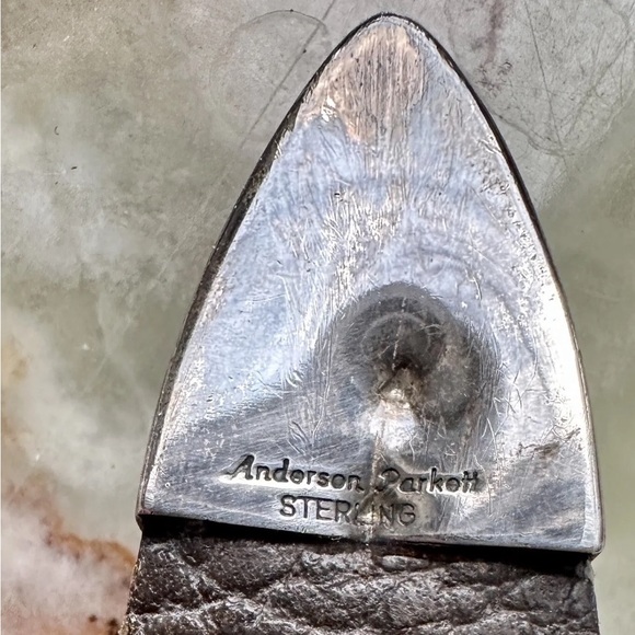 VINTAGE 1990s ANDERSON PARKETT NAVAJO RANGER SET STERLING SILVER BELT BUCKLE - Picture 6 of 8